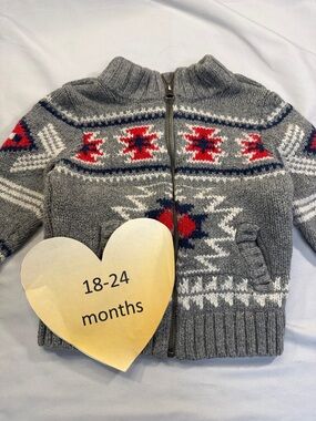 GAP - Grey Patterned Kids Sweater Cardigan/Jacket